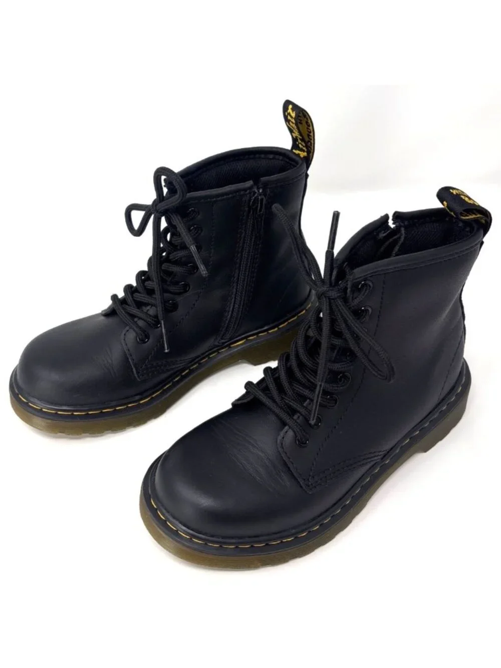 Dr. Martens Black Junior 1460 J Leather Lace Up Boots Size Y1